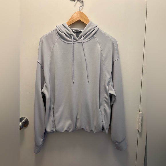 Athleta Seasoft Bubble Hem Hoodie: Snowflake Blue Size M - Picture 3 of 8